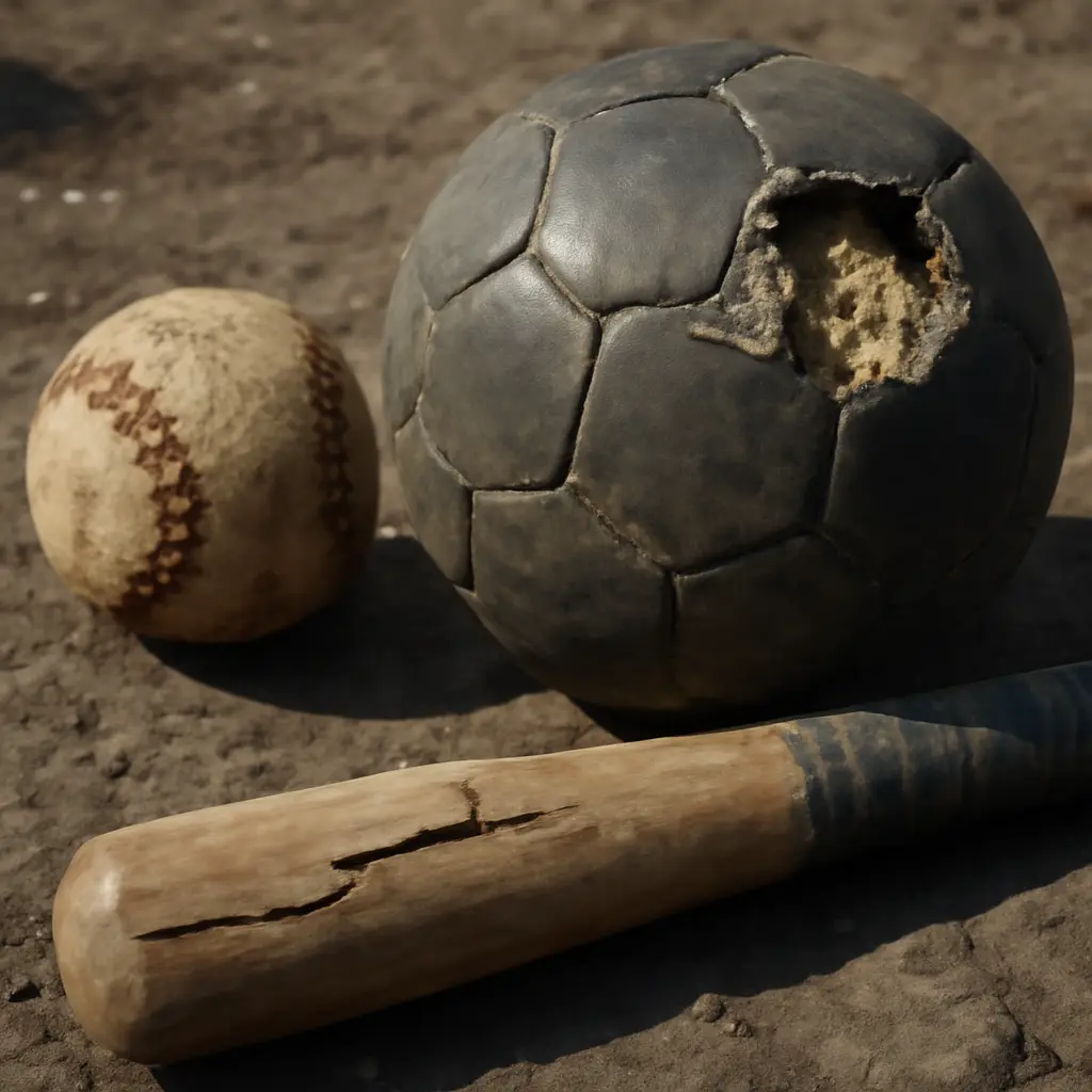 Бракованное спортивное снаряжение на земле