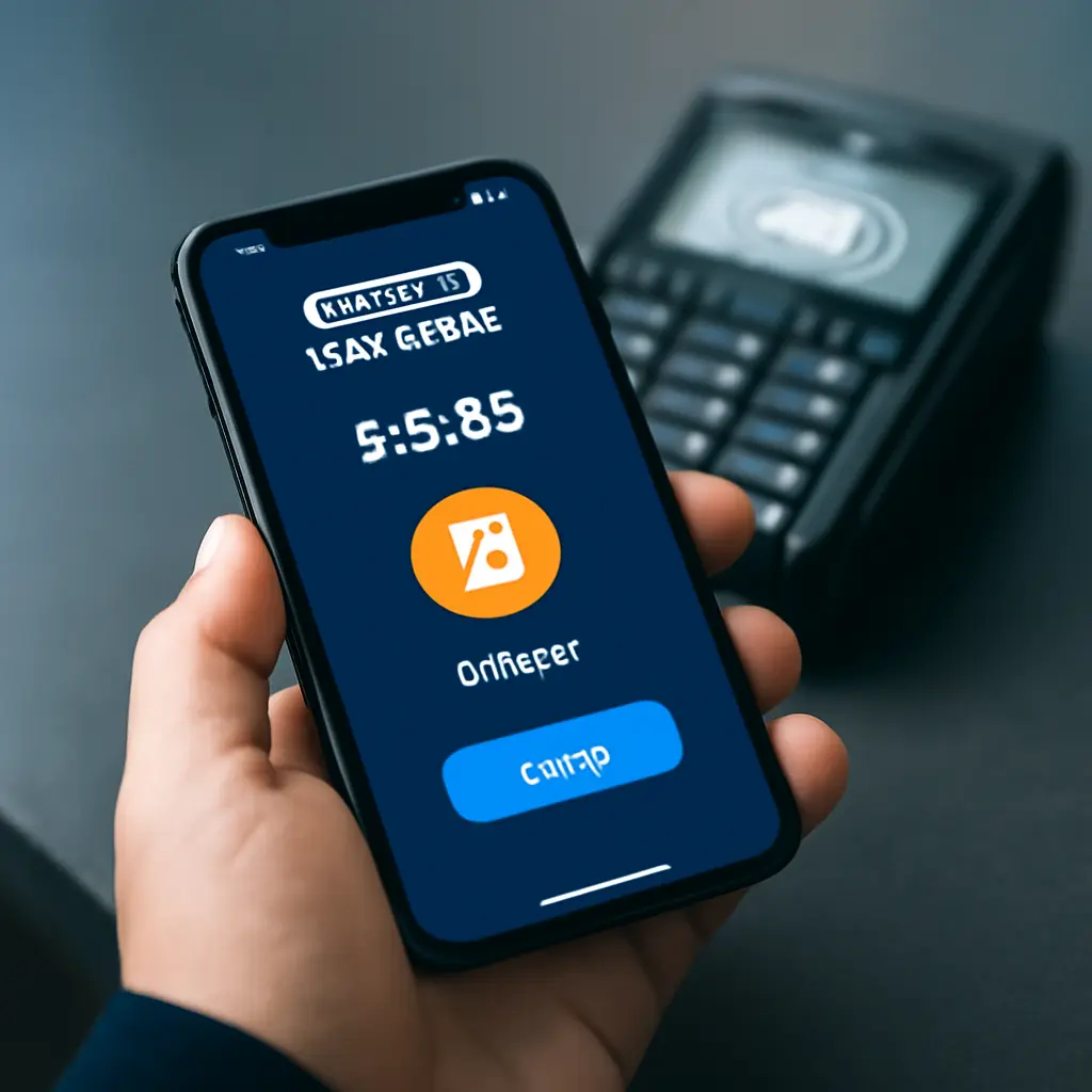 Человек оплачивает покупку с помощью криптовалюты на телефоне