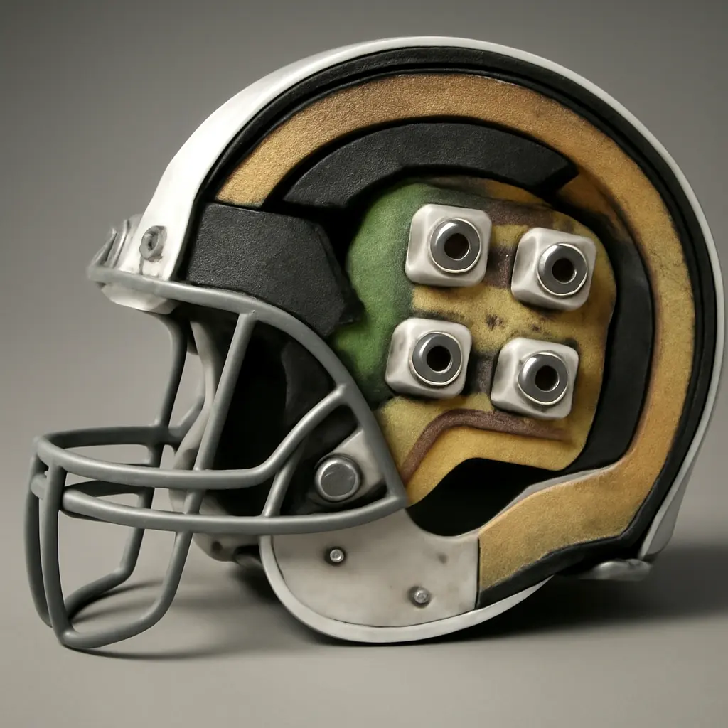 Вид внутренних амортизирующих слоёв шлема